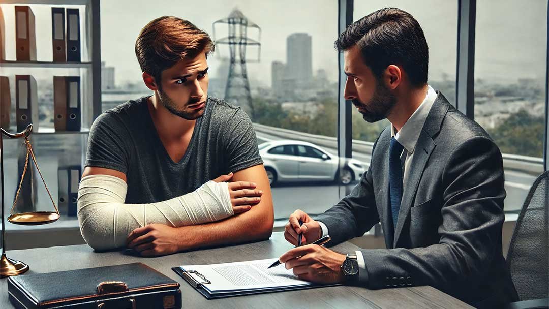 Kazazede ve avukatı ofiste detayları görüşüyor