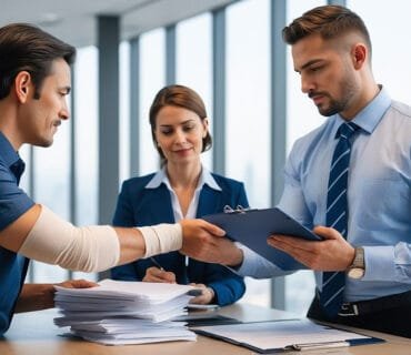 Kazazede, avukat ve sigorta şirketinin beraber oturum yaptığı bir toplantıdan kesit