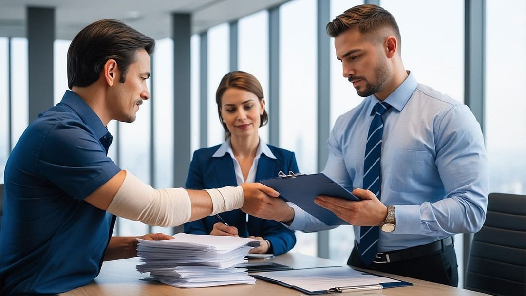 Kazazede, avukat ve sigorta şirketinin beraber oturum yaptığı bir toplantıdan kesit